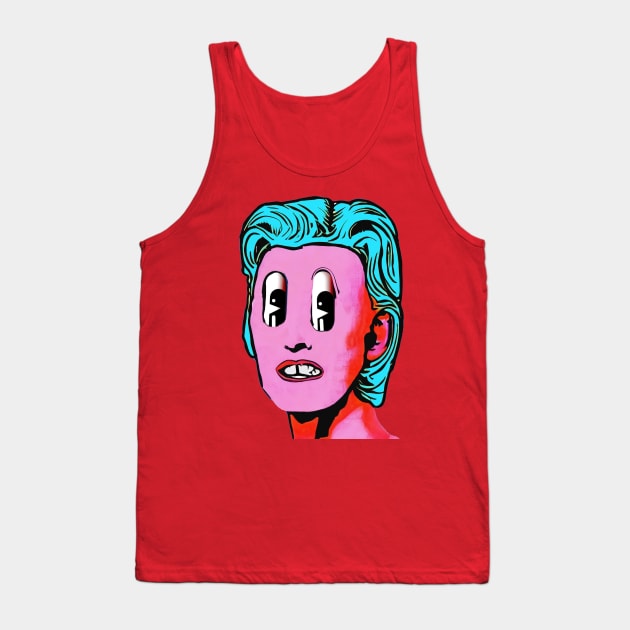 Horrible Retro Pop Art 2 | Alternate Universe Surreal LSD Design | Pink Face Tank Top by Tiger Picasso